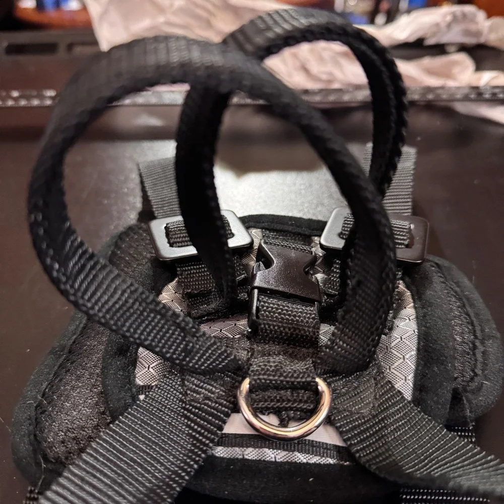 Top Paw‎ Dog Travel Harness Small-Medium Black Padded Reflective Adjustable